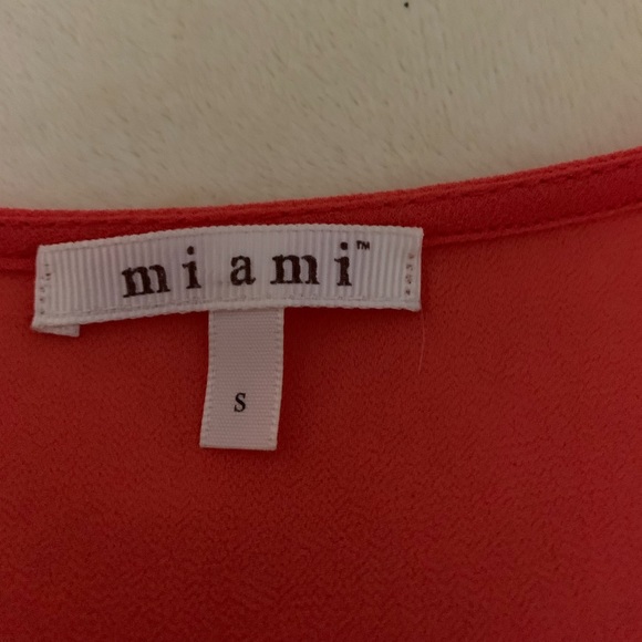 Miami sheer orange blouse with beaded accent size small - Picture 5 of 7